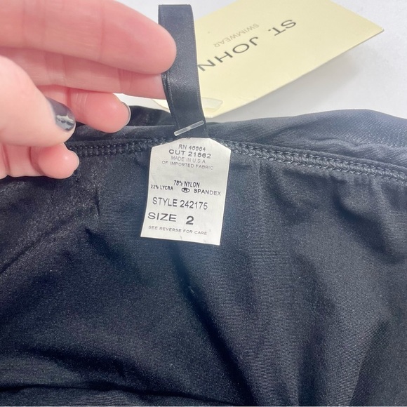 St John swim retro pant black rhinestone foldover bikini bottom style 242175 - Picture 6 of 10